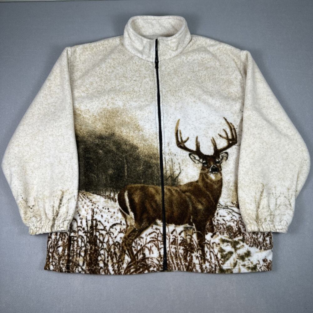 Trail Crest Fleece Jacket Size XL Buck Deer Outdoor Full Zip Long Sleeve